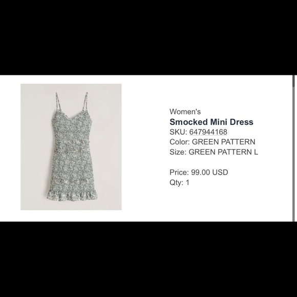 NWT Abercrombie Smocked Mini Dress - Picture 2 of 5